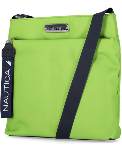 Nautica Diver Nylon Small S Crossbody Bag Purse With Adjustable Shoulder Strap - Green