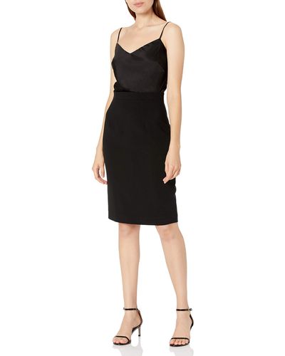 Black Halo Slip Style Top With Pencil Skirt - Black