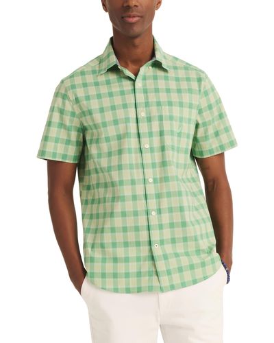 Nautica Sustainably Crafted Plaid Short-sleeve Shirt - Green