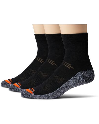 Merrell And Lightweight Repreve Work Comfort Cushioning Ankle Sock 3 Pair Pack - Black