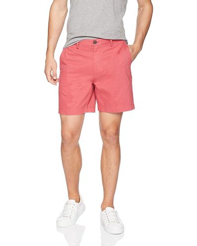 Amazon Essentials Pantalón Corto de 18 Cm de Ajuste Clásico Hombre - Rojo