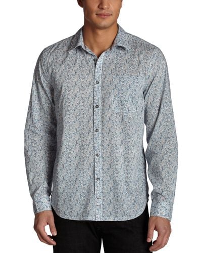 7 For All Mankind Liberty Print Woven Shirt - Gray