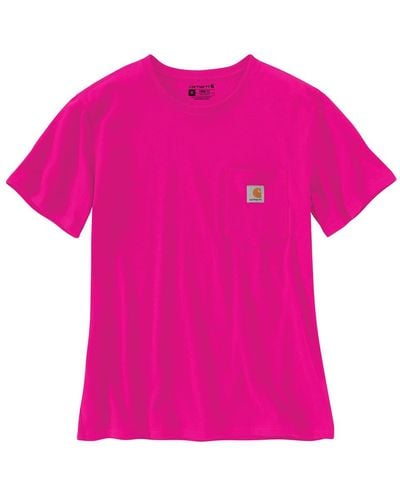 Carhartt Loose Fit Heavyweight Short-sleeve Pocket T-shirt Closeout - Pink