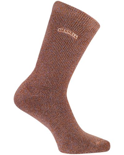 Merrell And After Sport Crew Socks-1 Pair Pack-soft Acrylic & Cushioned Comfort - Brown