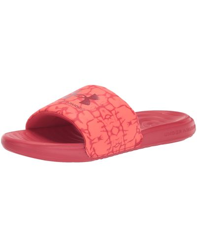 Under Armour Ansa Graphic Fixed Strap Slide Sandal, - Red