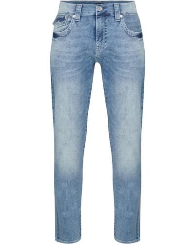 True Religion Ricky Straight Fit Pattentaschen Jeans - Blau