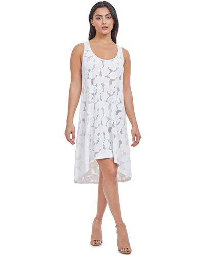 Gottex Standard Late Bloomer Round Neck Mesh Dress - White