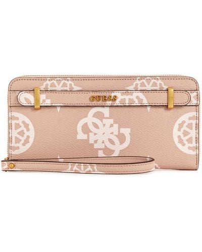 Guess Sestri Large Zip Around Wallet - Pink