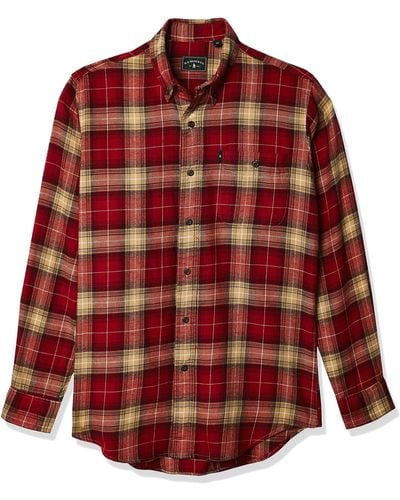 G.H. Bass & Co. Fireside Flannels Long Sleeve Button Down Shirt - Red
