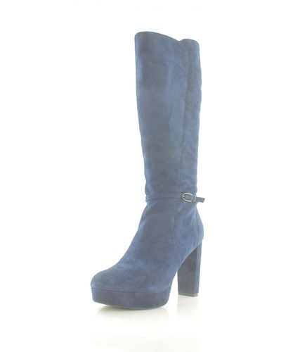 Naturalizer S Fenna Platform Tall Dress Boot French Navy Blue Suede 8.5 M