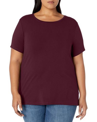 Amazon Essentials Camiseta de ga Corta con Cuello Redondo Mujer - Morado