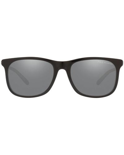 Polo Ralph Lauren S Ph4186u Universal Fit Oval Sunglasses - Black