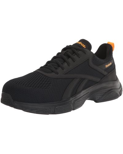 Amazon Essentials By Reebok All Day Comfort Slip-resistant Alloy-toe Safety Athletic Work Shoe - Black