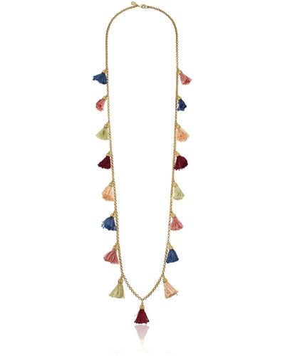 Ben-Amun Venetian Breeze Long Silk Tassel Chain Necklace - Black