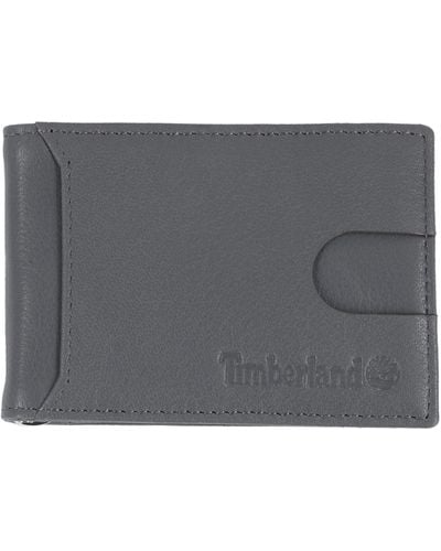 Timberland Slim Leather Front Pocket Credit Card Holder Wallet - Gray