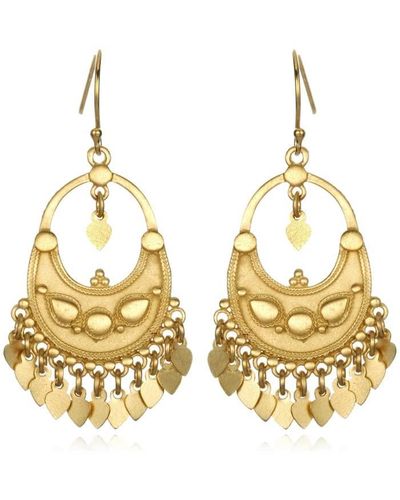 Satya Jewelry Silver Flower Petal Chandelier Earrings - Metallic