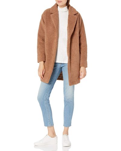 Amazon Essentials Teddy Bear Fleece Oversized-fit Lapel Jacket - Blue