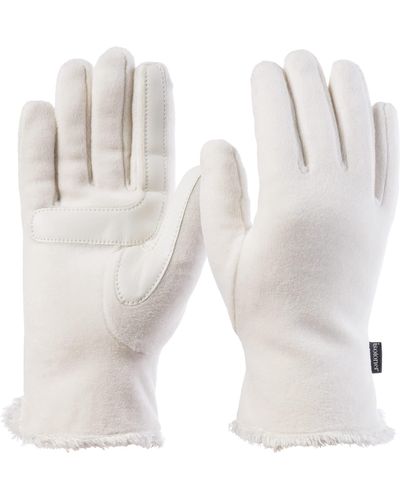 Isotoner Womens Stretch Fleece Gloves - White