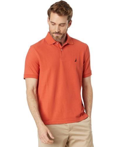 Nautica Sustainably Crafted Classic Fit Deck Polo - Orange