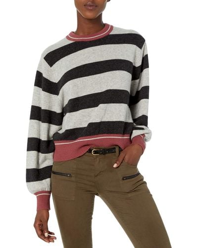 Splendid Cashmere Stripe Sweater - Gray