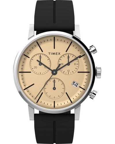 Timex Black Strap Champagne Dial Stainless Steel