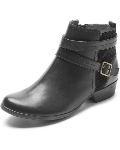Rockport Carly Strap Boot Ankle - Black