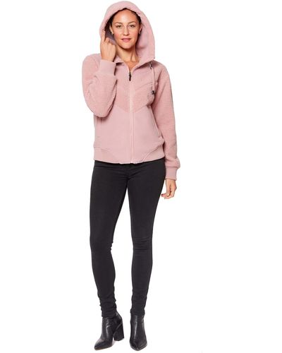 UGG Long-sleeve Hooded Outerwear Fleece Jacket - Pink