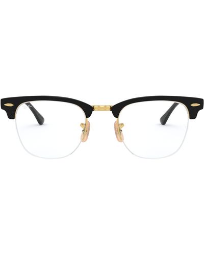 Ray-Ban Rx3716vm Clubmaster Metal Square Prescription Eyeglass Frames - Black