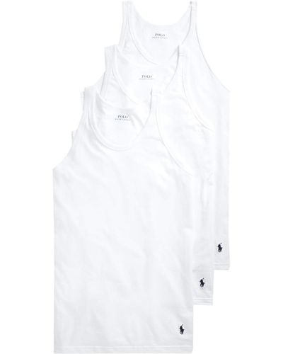 Polo Ralph Lauren Slim Fit W/ Wicking 3-pack Tank Undershirts - White