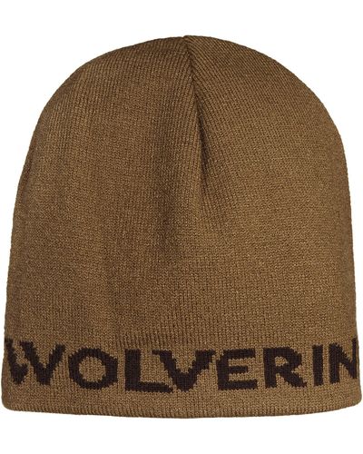 Wolverine , & 100% Acrylic Knit Logo Beanie, Chestnut, One Size - Green