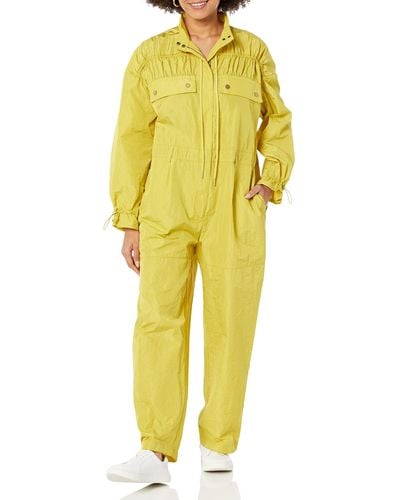 The Drop Green Sheen Sport Nylon Jumpsuit By @amazonthedrop - Yellow