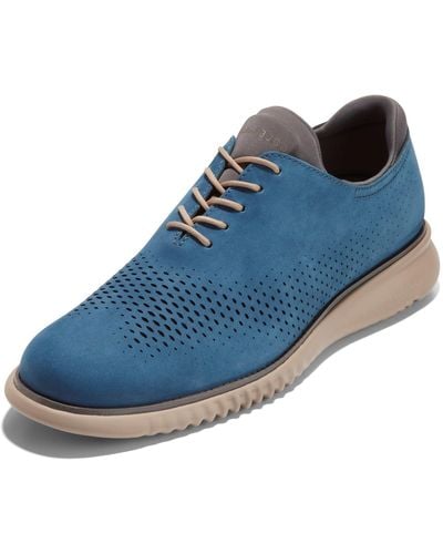 Cole Haan 2.zerogrand Laser Wingtip Oxford Lined - Blue