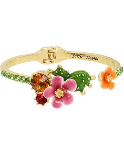 Betsey Johnson S Flower Bangle Bracelet - Multicolor