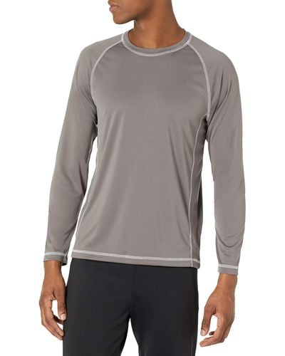 Amazon Essentials Long-Sleeve Quick-Dry UPF 50 Swim Tee Schwimm-Shirt-Set - Grau