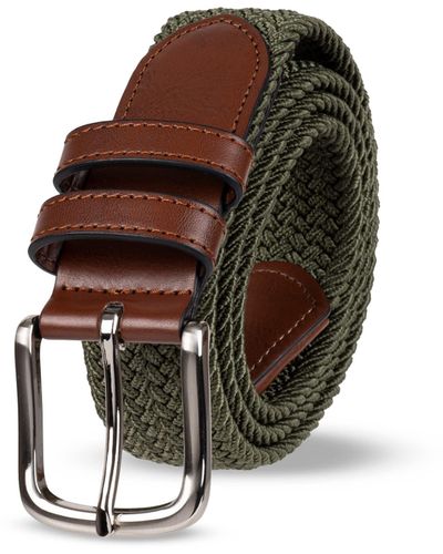 Amazon Essentials Stretch Woven Braid Belt - Brown