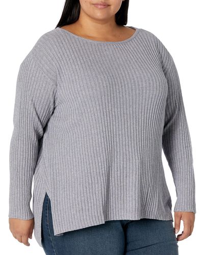 Jessica Simpson Arlette Side Slit Hi-lo Pullover Sweater - Gray