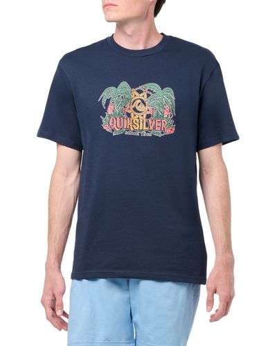 Quiksilver Dala Jungle Short Sleeve Tee Shirt T - Blue