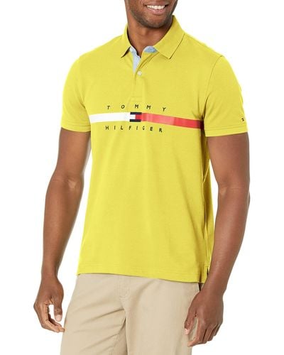 Tommy Hilfiger Mens Flag Pride In Regular Fit Polo Shirt - Yellow
