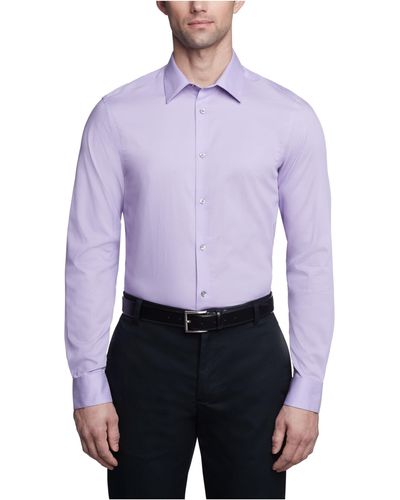 Calvin Klein Dress Shirts Slim Fit Non Iron Solid - Purple