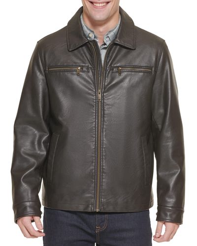 Dockers James Faux Leather Jacket - Brown
