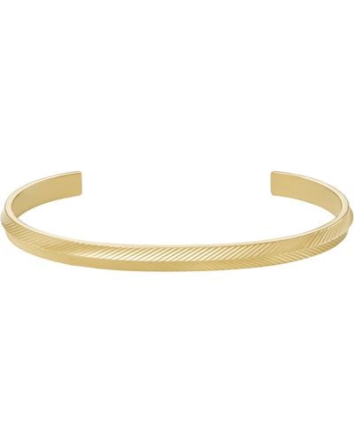 Fossil Stainless Steel Gold-tone Bangle/cuff Bracelet - Metallic