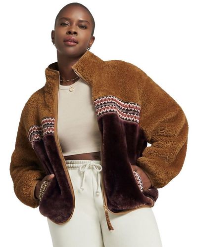 UGG Marlene Sherpa Jacket H Braid Coat - Brown