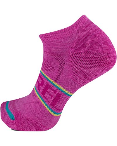 Merrell And Zoned Cushioned Wool Hiking Socks-1 Pair Pack-breathable Arch Support - Purple