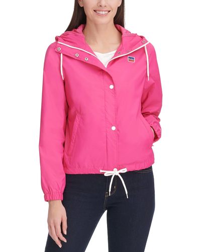 Levi's Retro Hooded Rain Windbreaker Jacket - Pink