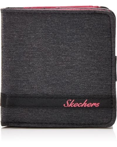 Skechers Rfid Blocking Small Wallet With Coin Pocket Travel Accessory-bi-fold - Black
