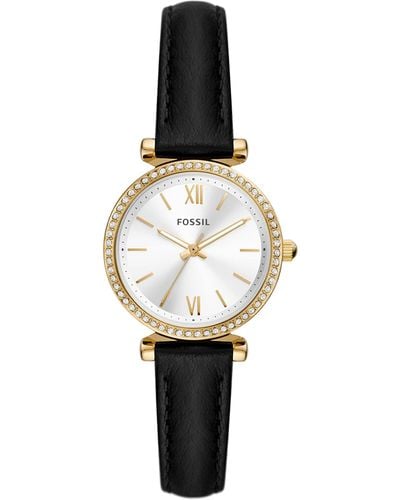 Fossil Carlie Mini Quartz Stainless Steel And Eco Leather Three-hand Watch - Metallic