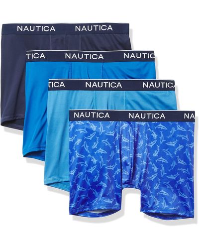 Nautica 4 Pack Micro Boxer Brief - Blue