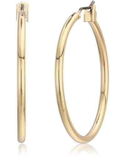 Napier Goldtone Medium Hoop Earrings - Metallic