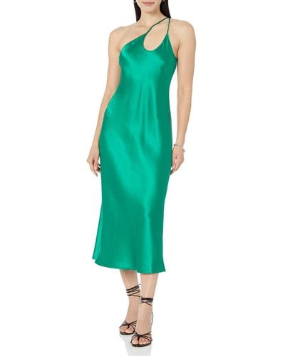The Drop Ashley Asymmetrical Slip Dress Ulteamaring Green