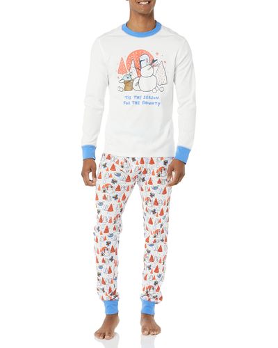 Amazon Essentials Disney Snug-Fit Cotton Pajamas Fondo Pigiama - Bianco